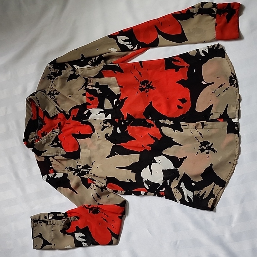 Guess Red and Black Abstract Shirt